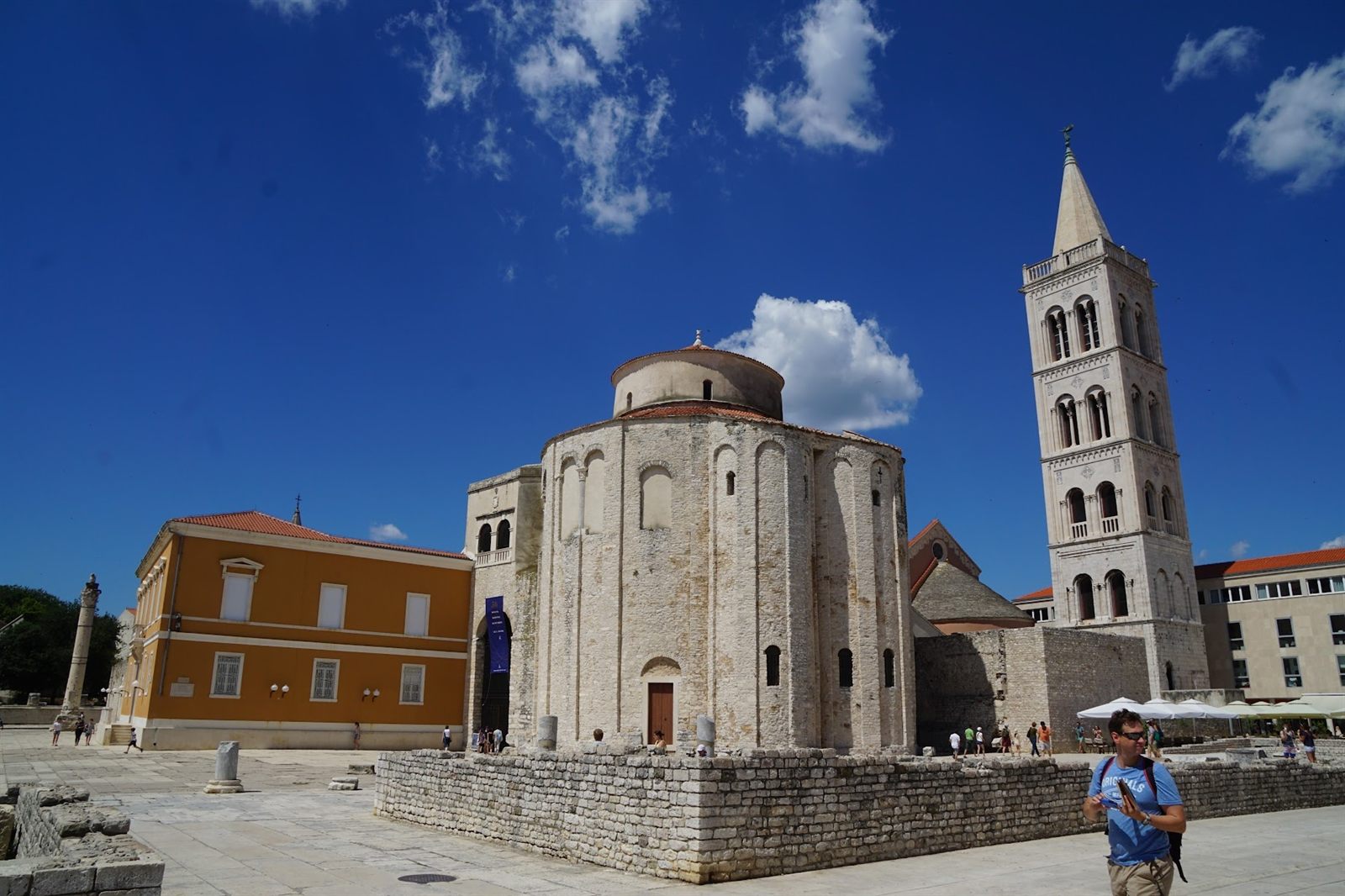 Church of St. Donatus and bell tower in Zadar Old Town square, Zadar, Croatia